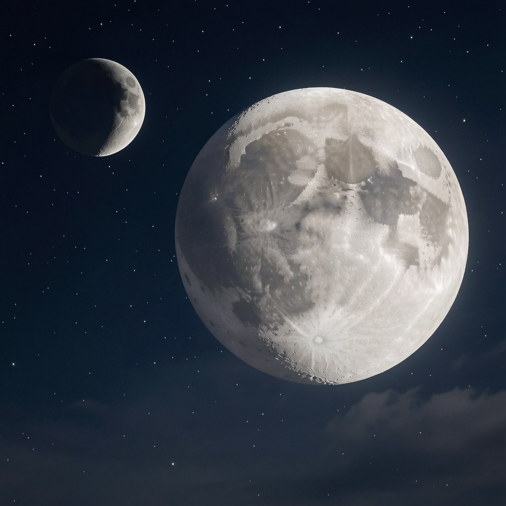 Secuencia de fases lunares fotografiadas en el cielo nocturno desde luna nueva hasta luna llena